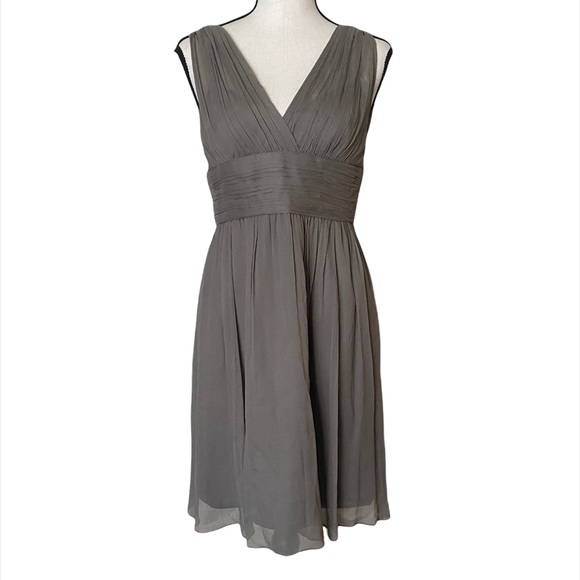 J. Crew Gray Silk Chiffon Dress